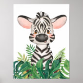 Safari in het Oerwoud Baby Zebra Poster (Voorkant)