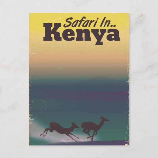 Safari in Kenia vakantie-poster Briefkaart (Voorkant)