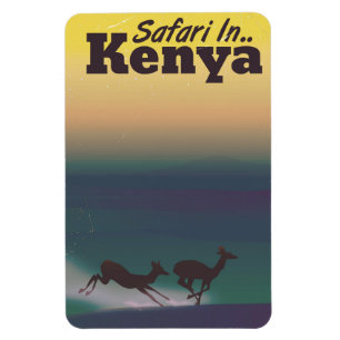 Safari in Kenia vakantie-poster Magneet