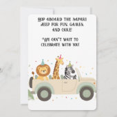 Safari Jeep Wild One First Birthday Invitation Kaart (Achterkant)