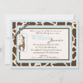 Safari Jongen Aankondigingskaart Aankondiging (Achterkant)