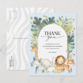 Safari jongen baby shower dank je briefkaart (Voorkant / Achterkant)