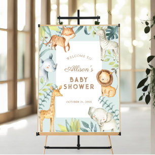 Safari jongen baby shower welkomstbord poster