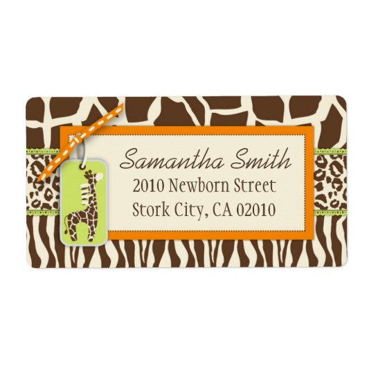 Safari Jongen OF Verzendlabel (Voorkant)