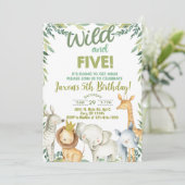 Safari, jongen op 5-jarige verjaardag. kaart (Staand voorkant)