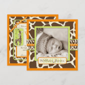 Safari Jongen Oranje Aankondiging Vierkant (Voorkant / Achterkant)