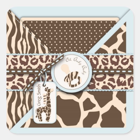 Safari Jongen Sticker B3 (Voorkant)