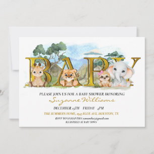 Safari Jungle Afrika Baby Shower   Kaart