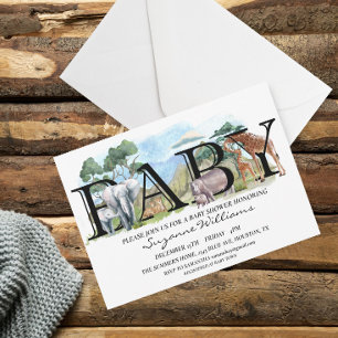 Safari Jungle Afrika Dier moeders Baby Shower   Kaart