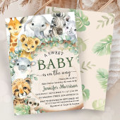 Safari Jungle Animals Baby Shower Tropical Rustic Kaart