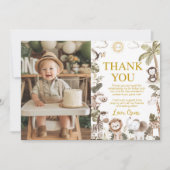 Safari Jungle Animals Birthday Party Photo Bedankkaart (Voorkant)