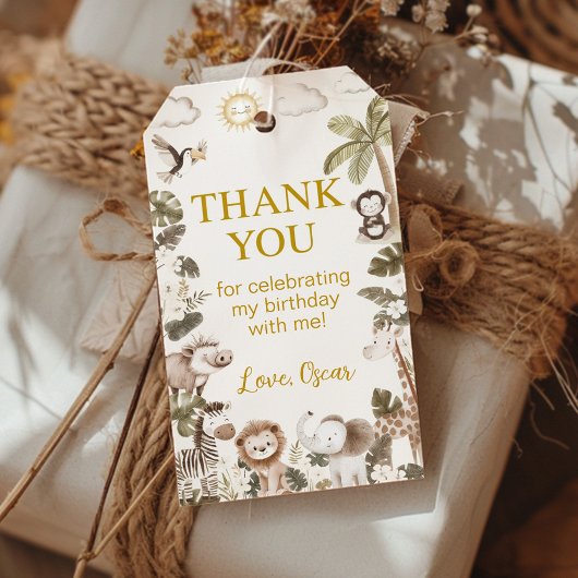 Safari Jungle Animals Birthday Party Thank You Cadeaulabel