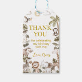 Safari Jungle Animals Birthday Party Thank You Cadeaulabel (Voorkant)