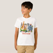Safari jungle animals boy birthday t-shirt (Voorkant volledig)