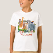 Safari jungle animals boy birthday t-shirt (Voorkant)