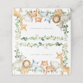 Safari Jungle Animals Buffet Food Labels Plaatskaartje (Buitenkant ongevouwen)