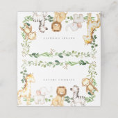 Safari Jungle Animals Buffet Food Labels Plaatskaartje (Buitenkant ongevouwen)