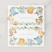 Safari Jungle Animals Buffet Food Labels Plaatskaartje (Buitenkant ongevouwen)