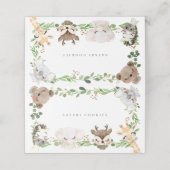 Safari Jungle Animals Buffet Food Labels Plaatskaartje (Buitenkant ongevouwen)