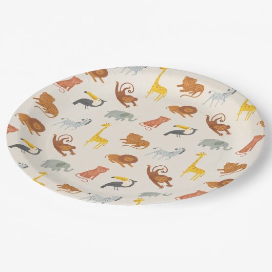 Safari Jungle Animals Papieren Bordje (Gekanteld)