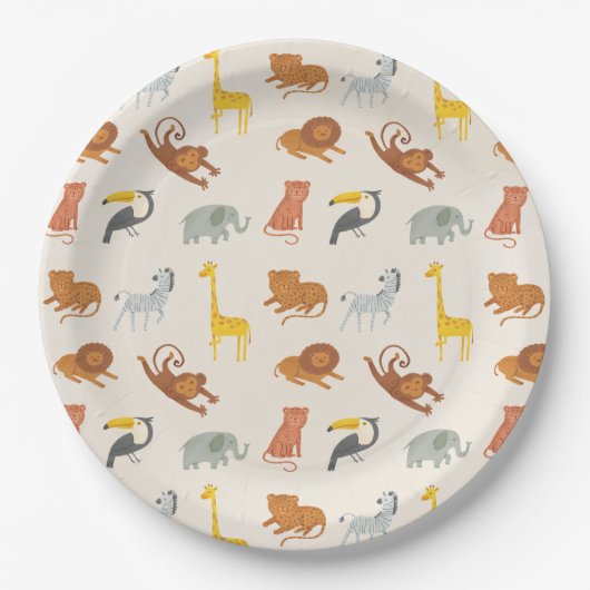 Safari Jungle Animals Papieren Bordje (Voorkant)