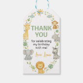 Safari Jungle Animals Wild One Birthday Thank You Cadeaulabel (Voorkant)