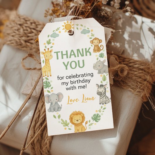 Safari Jungle Animals Wild One Birthday Thank You Cadeaulabel