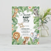 Safari Jungle Baby Borrel Uitnodiging (Staand voorkant)
