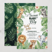 Safari Jungle Baby Borrel Uitnodiging (Voorkant / Achterkant)