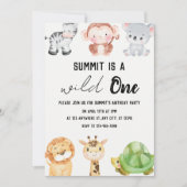 Safari Jungle Baby Invite Kaart (Voorkant)