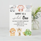 Safari Jungle Baby Invite Kaart (Staand voorkant)