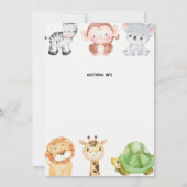 Safari Jungle Baby Invite Kaart (Achterkant)