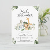 Safari Jungle Baby Shower Kaart (Staand voorkant)