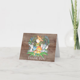 Safari Jungle Baby Shower Thank You Note Bedankkaart