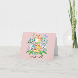 Safari Jungle Baby Shower Thank You Note Bedankkaart