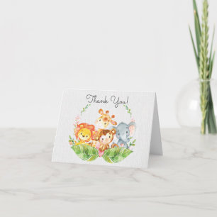 Safari Jungle Baby Shower Thank You Note Bedankkaart