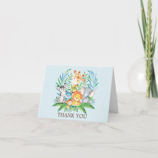 Safari Jungle Baby Shower Thank You Note Bedankkaart (Voorkant)
