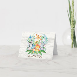 Safari Jungle Baby Shower Thank You Note Bedankkaart