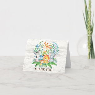 Safari Jungle Baby Shower Thank You Note Bedankkaart