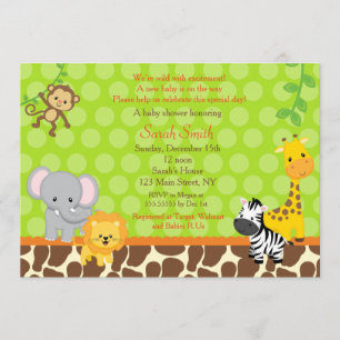 Safari Jungle Baby Shower Uitnodigingen Unisex