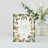 Safari Jungle Babyfeestje Kaart (Staand voorkant)