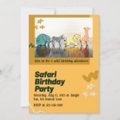 Safari Jungle Birthday – Editable Watercolor Kaart (Voorkant)