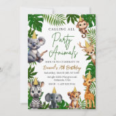 Safari Jungle Birthday Invitation for Kids  Kaart (Voorkant)