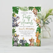 Safari Jungle Birthday Invitation for Kids  Kaart (Staand voorkant)