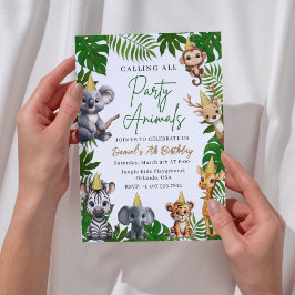 Safari Jungle Birthday Invitation for Kids Kaart