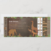 Safari Jungle Bruine Dieren Bruiloftsshower Ticket Kaart (Voorkant)