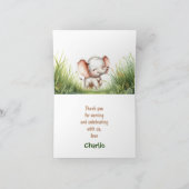 Safari Jungle Cute Dieren Wilde Eén 1e Verjaardag Bedankkaart (Binnen)