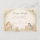 Safari Jungle Dieren Arch Luier Raffle Informatiekaartje (Voorkant)