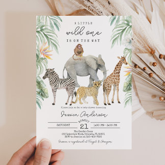 Safari Jungle Dieren Baby Shower Kaart