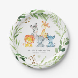 Safari Jungle Dieren Baby Shower Papieren Borden Bordje